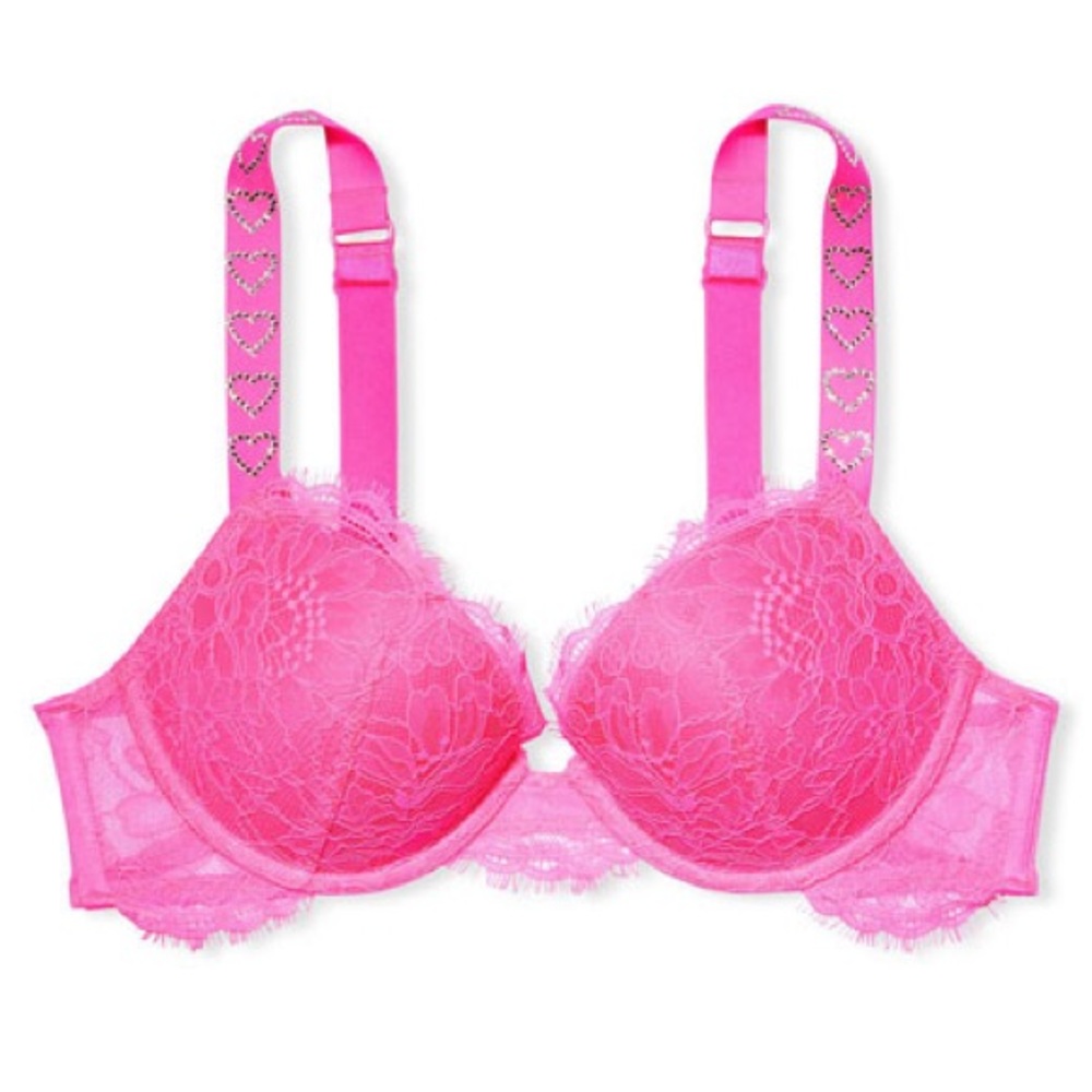 Victoria Secret Pink Heart Shine Strap Bra